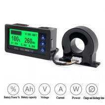 배터리 모니터 홀 쿨롱 테스터 DC 9 ~ 100V 100A 400A 디지털 전압계 전류계 용량 전력 전기 AH, 100V 300A