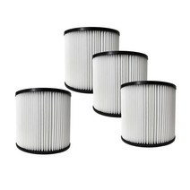 Shop Vac 90304 5갤런 진공 청소기용 교체용 카트리지 필터 4개, 150x188x170mm, 여과지 + PP 플라스틱 가장자리 + 철망 사, 하얀