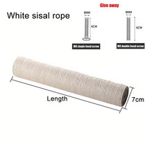 MK몰 고양이 나무 타워용 스크래칭 포스트 DIY 등반 프레임 교체 사이잘 로프 엉킴 장난감 스크래치 가구, 38cm, White sisal, 38cm