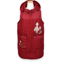 디앤아이 사은품증정 여성 조끼형 따뜻한 기모 패딩앞치마 겨울앞치마 김장앞치마 김장용앞치마 식당앞치마 기모앞치마, 레드