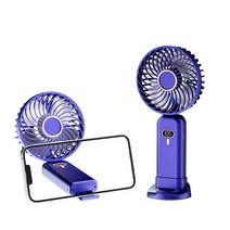 2in1저소음 미니선풍기 휴대용선풍기 손선풍기 5단풍, 자주색