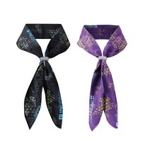 인콘트로 남녀공용 아이스 쿨 스카프 2p, 블랙+퍼플