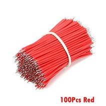 100 개/몫 주석 도금 브레드 보드 PCB 솔더 케이블 22AWG 6cm 플라이 점퍼 와이어 커넥터, 03 100Pcs Red cable