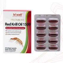 굿소일직구 hi-well 프리미엄 크릴오일 1500mg 60캡슐, 레드 크릴오일 1500mg 고함량