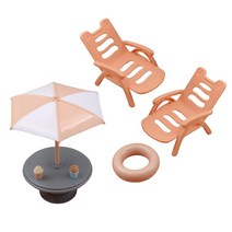 GHSHOP 발코니 장식을 위한 인형의 집 해변 장식 소형 라운지용 의자, 플라스틱, 다색