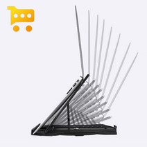 15인치노트북 거치대 17인치 노트북 회전형 각도조절 쿨링패드 스탠드, 2_고정_블랙