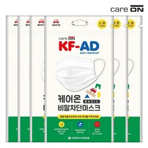 예지미인 케어온 베이직 비말차단 마스크 KF-AD 덴탈 흰색 소형10Px6팩, 단품없음