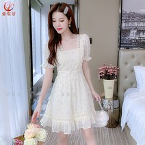 셀럽당 원피스 플라워 쉬폰 스커트 여름 느낌 선녀 스커트