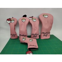 신상품 골프채 세트 퍼터 하프 라운드 원 우드 폴 커버 한판 어부 헤드 보호 케이스, 핑크(5개 세트)