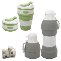 키친프리 실리콘 텀블러 350ml 물병 600ml 접이식 폴딩 컵 휴대 캠핑 여행 용, ( 텀블러 350ml )