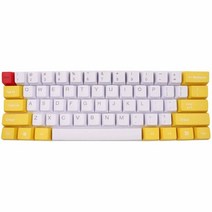 61keys PBT OEM 프로파일 키캡 MX 스위치용 게이밍 기계식 키보드 화이트옐로우 색상, White+yellow 61key