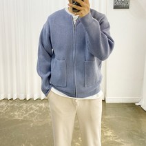 아도르클래식 집업 가디건 5컬러 캐시미어 하찌 세미 오버핏 긴팔 니트
