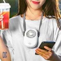 넥밴드 미니 사각 휴대용 목걸이 핸즈프리 선풍기 1200mAh 골프 선풍기 목걸이선풍기 탁상용선풍기, 색상랜덤