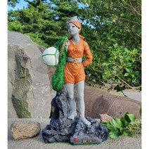 제주 해녀 장식인형 기념품 선물 인테리어 소품, 2.제주 주황옷 앉은 해녀