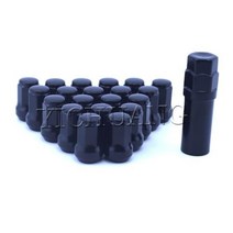 자동차볼트 너트 너트캡 풀기 20pcs M12 X 15 125 Honda Toyota Nissan 용 도난 방지 블루 스틸 볼크 레이싱 카 휠 림 러그 잠금, BLACK+M12x1.5