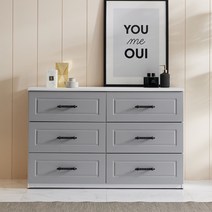 동서가구 이즈 보니타 1200 3단 와이드 서랍장, 그레이 IAP004