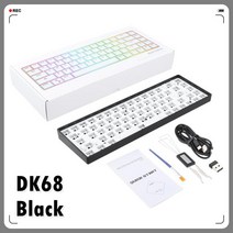 가상키보드 Dk61/dk68 3 모드 무선 3/5pin 핫 스왑 Rgb 기계식 키보드 Diy 키트 68 키 61 Bluetooth5.0 2.4, 한개옵션2, 02 68 Keys Black, 한개옵션1