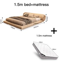 라왕합판테이블 원목수납함 우드테이블 라왕합판 북유럽 디자인 침대 킹 사이즈 프레임 일본식 카마 이탈리아 침실 세트 가구 기숙사 조명 2 인용 레티, 15m bedmattress