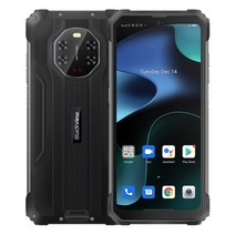 재고 있음 blackview bv8800 러기드 스마트폰 90hz 디스플레이 8gb+128gb helio g96 8380mah 50mp 카메라 휴대폰 글로벌 버전, 에어 버드 6 추가, 검은 색, 협력사