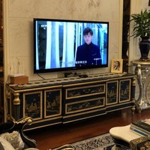 럭셔리 수입 엔틱 원목 거실장 티비다이 TV 서랍 수납 이태리 명품 명화 그림 인테리어, 해외배송(약 2주에서 3주 소요), C 임페리얼 블루 2m