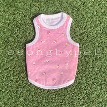 쏭바이펫 컵케익 나시 강아지옷, 핑크