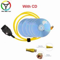 BMW F시리즈 ICOM OBD2 용 ENET 케이블 진단 케이블 이더넷데이터 OBDII 코딩 숨겨진 데이터 도구 코딩, With CD