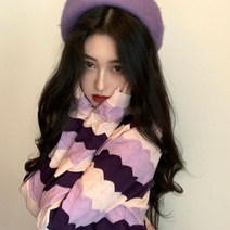 가을 퍼플 스트라이프 니트 가디건 셔츠 JL 25