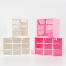 투명 플라스틱 부품 수납박스 미니 서랍장 약 정리함, MPS. 핑크 6단서랍