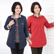 모슬린 엄마옷 체크배색 3온스 패딩 점퍼 EJP210204 마담 미시옷 중년여성의류 빅사이즈 50대 60대여성옷