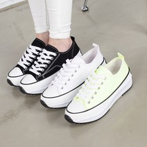 셀럽슈즈 국산 여성 4cm 키높이 캔버스화