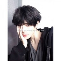 20대 남자가발 코스플레이 변장 이미지변신 남성미용, 네츄럴블랙