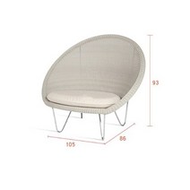까사미아 디자인 카페 테라스 루프탑 소파 라운지 의자 라탄 야외 체어 암, C타입의자 베이지