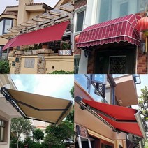 가게 어닝 상가어닝 전원주택 카라반어닝텐트 고정식 설치 사용자 정의 크기 야외 문 천막 천막 방수 파빌리온 텔레스코픽 천막 방지 패브릭 무거운 매장 배너 교체, CN, 버건디