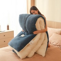 거위털이불 구스다운이불 두껍고 따뜻한 이불 퀸 킹 가을 겨울 홈 고급 인쇄 양모 룸 선물 침구, 150x200cm 2KG_E