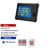 바코드무선리더기 QR 블루투스 스캐너 견고한 지문 UHF 리더 태블릿 산업용 레벨 4G 와이파이 NFC 2D 바코드 스캐너 안드로이드 11OS IP65, 2D+EU