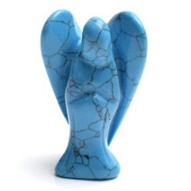 천사상 동상 조각품 천연 차크라 석영 자수정 호랑이 눈 돌 조각 크리스탈 레이키 -130, Blue Turquoise