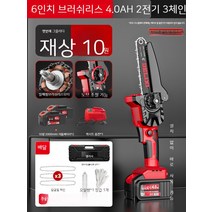 기계톱 동력톱 충전용 가지치기 체인톱 한손톱 전기톱, 08. 【6인치 브러시리스 장착 면제】4.0AH 양전
