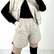 여성 골프 패딩 반바지 누빔 퀼팅 팬츠 골프복 세트 투피스 하의