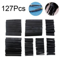 블랙 127PCS 열수축튜브 전선 배선 정리 연결 절연 대용량 커넥터 단선 방지, 상세페이지 참조