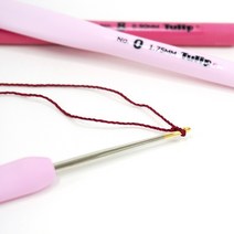 에띠모 핑크 레이스코바늘/튤립/모사용/프랜즈얀, No.0(1.75mm)