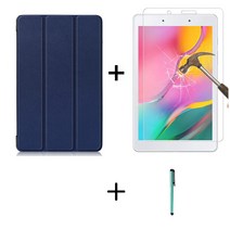 삼성전자 갤럭시탭A 8.0 SM-T380T385 스마트케이스+강화유리+터치펜, 블랙스마트