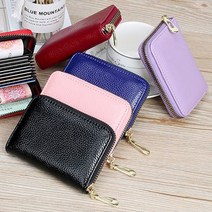 PKFARM 1+1 가죽 고급스러운 내부 다량 포켓 지갑 멀티 지퍼 카드 명합 미니포켓
