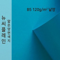 뉴씨플레인 종이문화 얇은 양면색지 120g B5 낱장 1매 No.19 파랑색, 1장