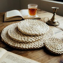 냄비받침 라탄 단열 북유럽 라운드 코스터 레이스 인테리어 패드 매트, 옥수수 패드-35cm
