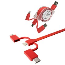 로건 3in1 멀티 릴 고속충전케이블 (B887 B888 B889), 블랙(B887)