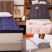 심쿵 먼지없는 호텔식 초 고밀도 토퍼 침대 패드, 01.네이비