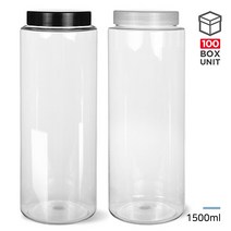 페트용기 팜스원형 1500ml 다용도 플라스틱 팜스용기, 1500ml 블랙캡 (1개), 1개