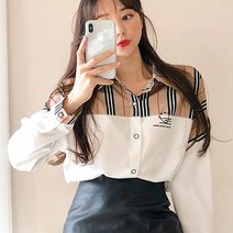나바바 NB404 스마일 캐주얼 반 체크 셔츠