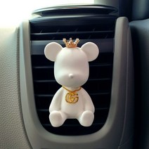 프린스 GG베어 석고방향제1P(목걸이파츠+오일5ml포함), 화이트, 차량형, 클린코튼