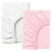 이케아 렌 유아용 매트리스커버 60x120cm 2P 화이트핑크